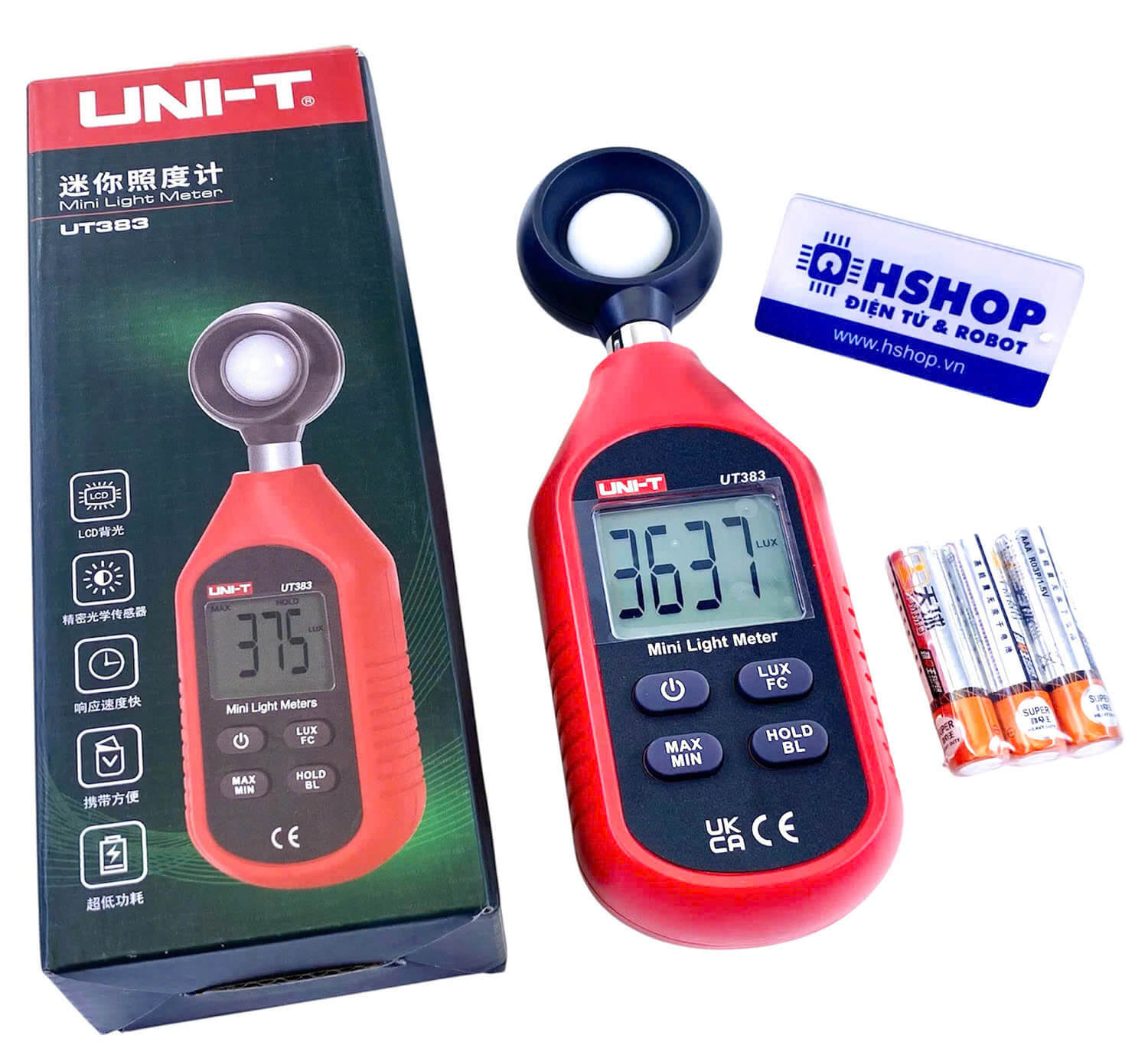 Máy đo cường độ ánh sáng Mini Light Meter UNI-T UT383 chính hãng