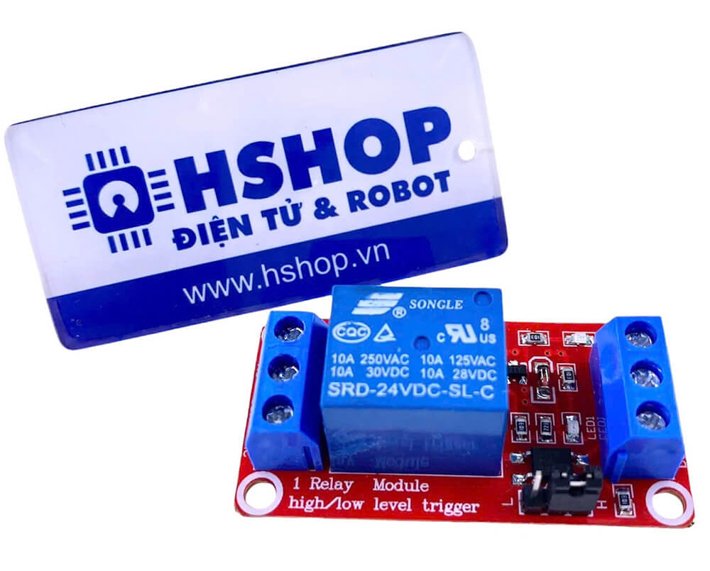 Mạch 1 Relay Opto chọn mức kích High/Low (5/12/24VDC)