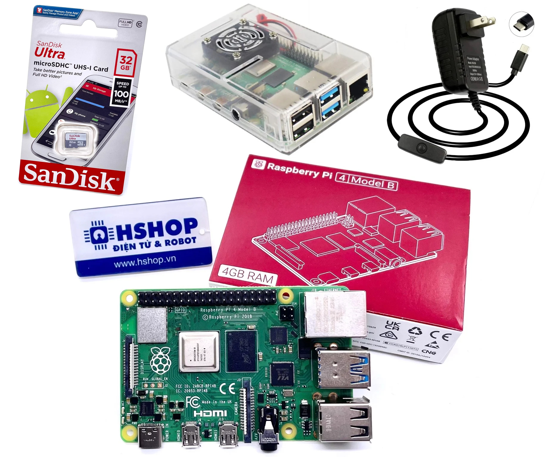 Combo Raspberry Pi 4 Model B cơ bản