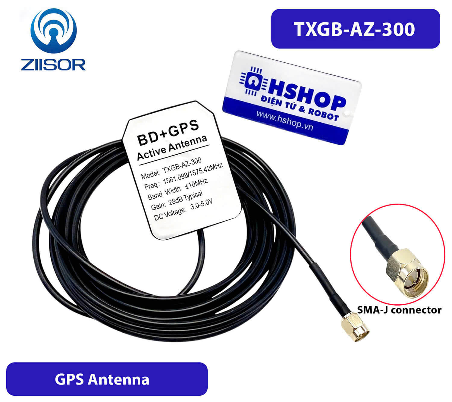 Anten GPS BeiDou 28dBi SMA-J (Male) 3m TXGB-AZ-300 Positioning Antenna Ziisor