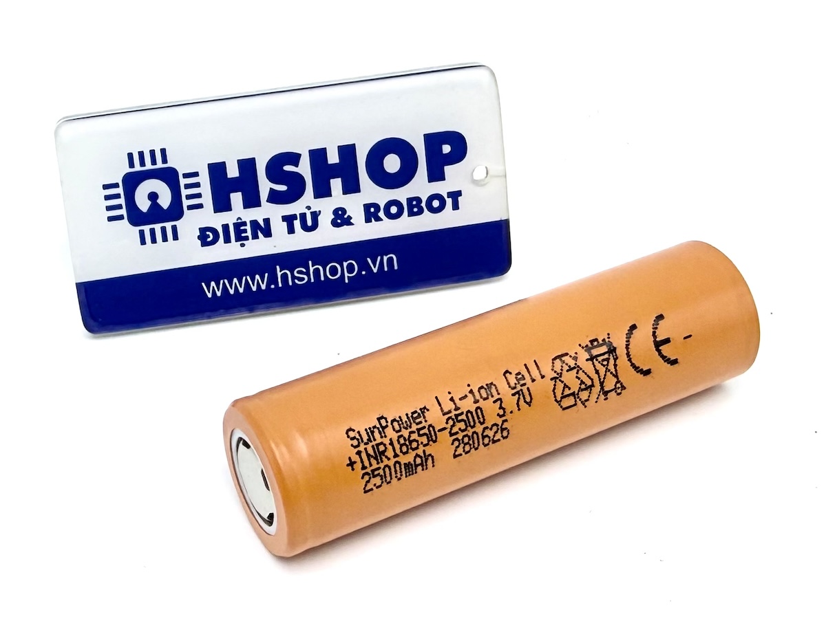 Pin Sạc 18650 Li-Ion Rechargeable Battery 3.7V 2500mAh 10C Sunpower