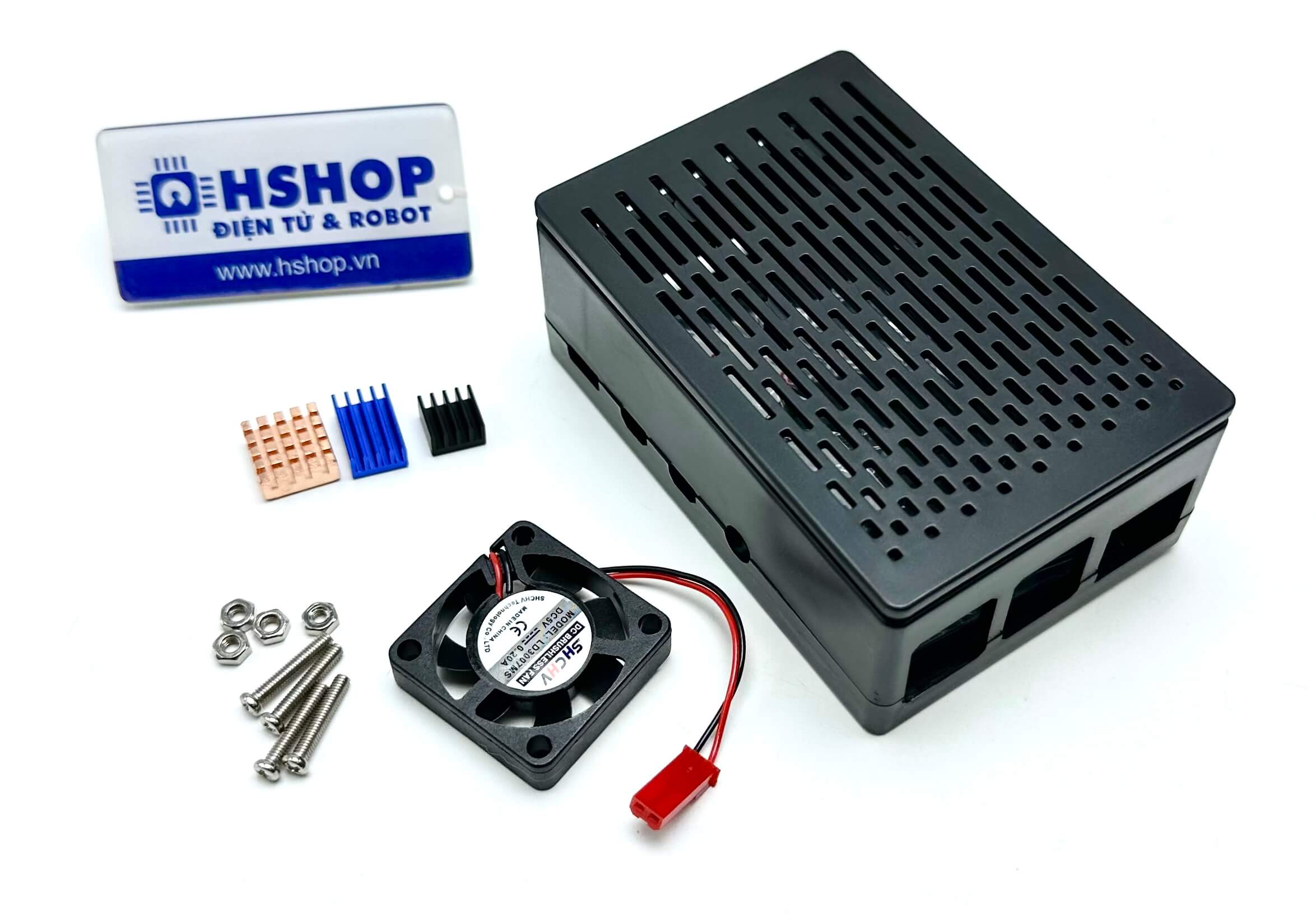 Vỏ bảo vệ bằng nhựa ABS Case for Raspberry Pi 4 V2 kèm quạt và tản nhiệt
