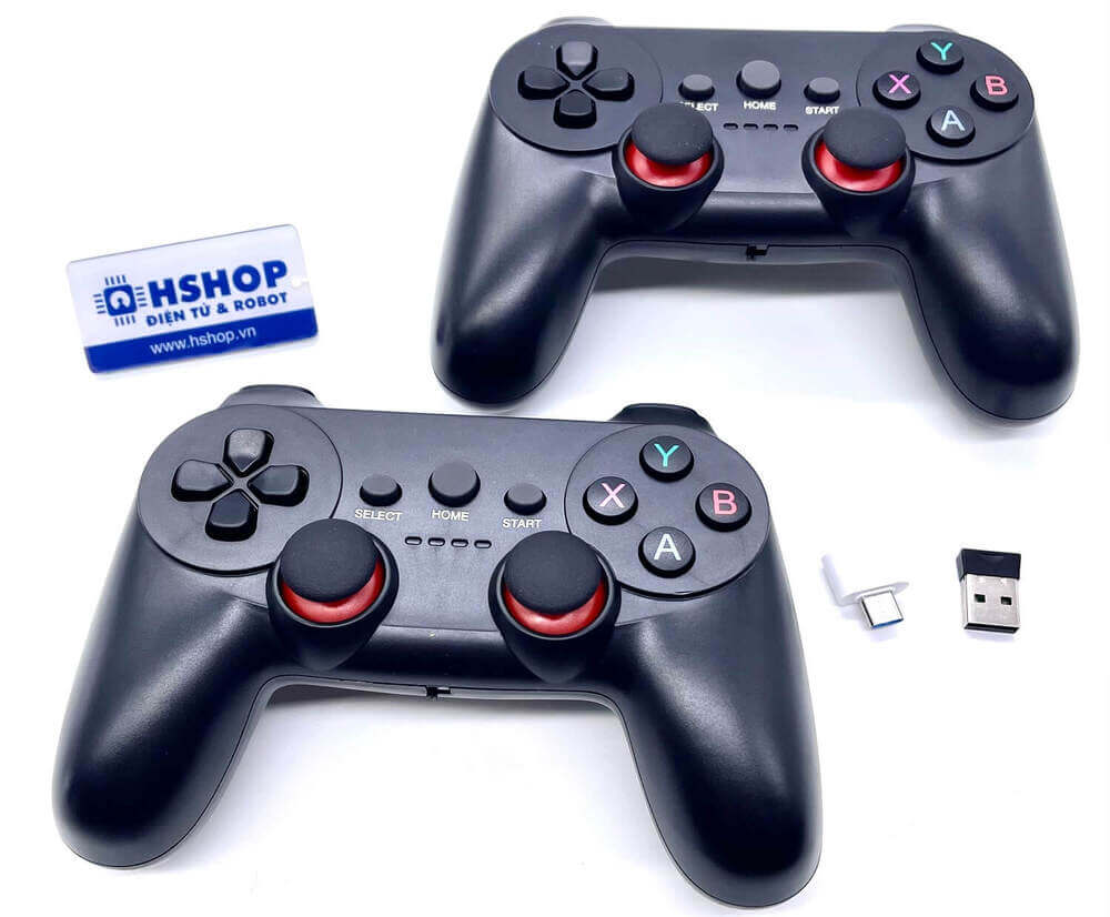 Bộ tay điều khiển Dual USB 2.4G Wireless Joystick gamepad for Raspberry Pi