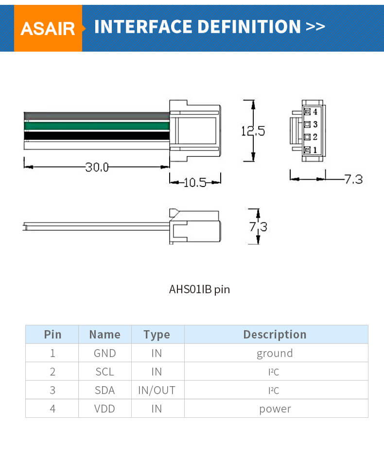 Cảm biến hơi nước AHS01IB Water Vapor Sensor chính hãng ASAIR