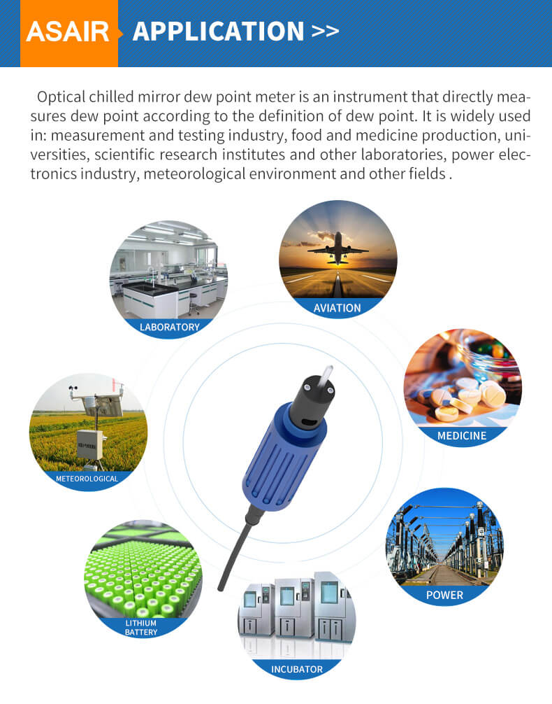 Cảm biến độ ẩm, nhiệt độ RS485 AHTT2820 Chilled Mirror Precision RH&T Probe chính hãng ASAIR