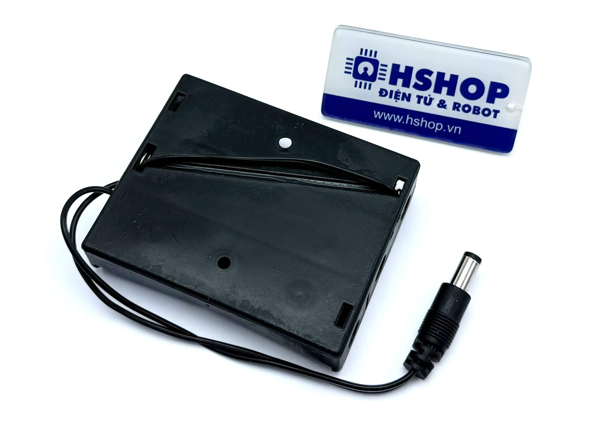 Hộp pin 3 x 18650 nối tiếp kèm giắc DC 5.5 x 2.1mm