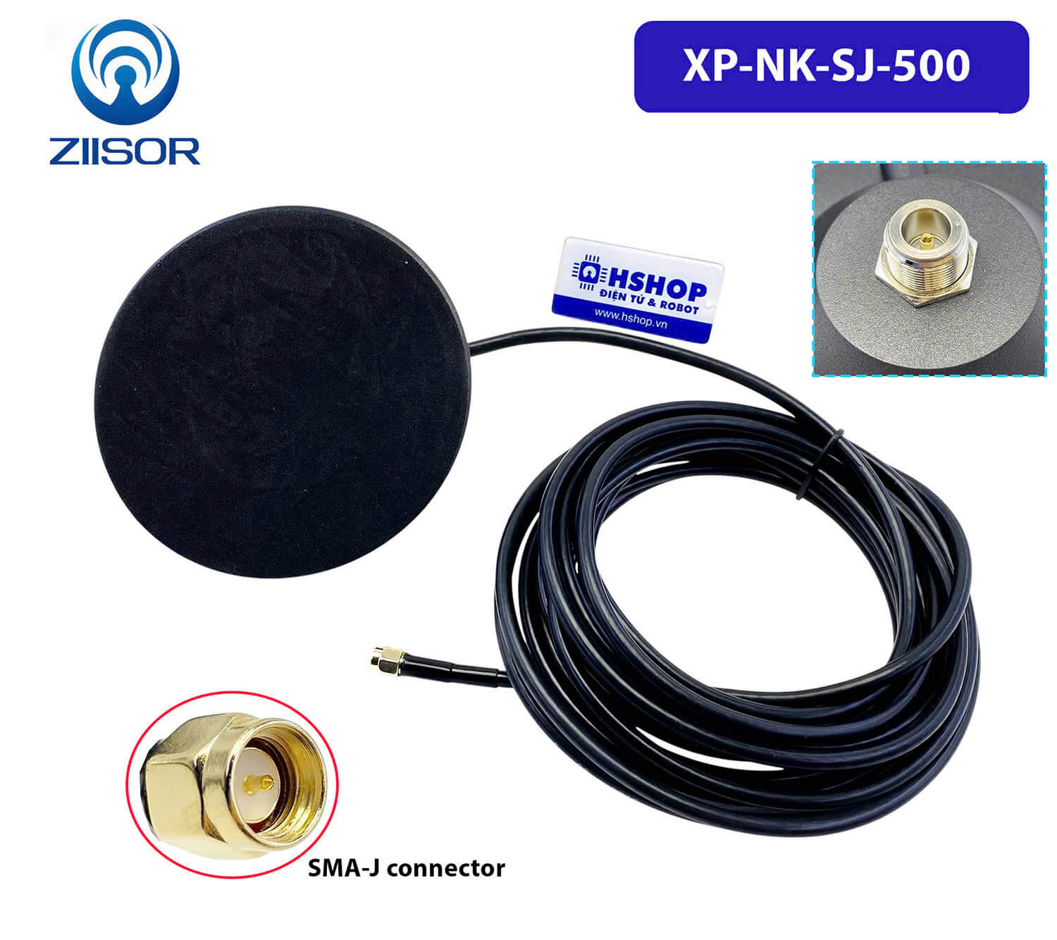 Đế bắt Anten N-K (Female) to SMA-J (Male) Magnetic Antenna Base 5m XP-NK-SJ-500 Ziisor