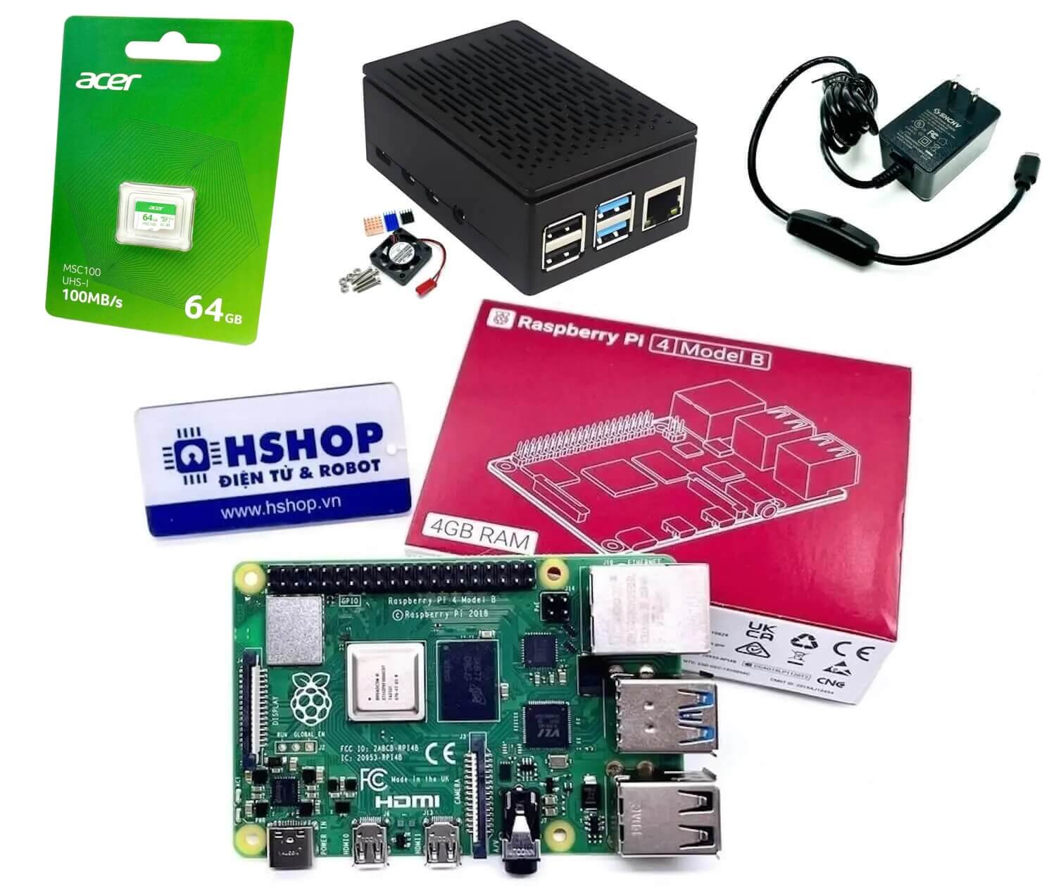Combo Raspberry Pi 4 Model B Basic Kit