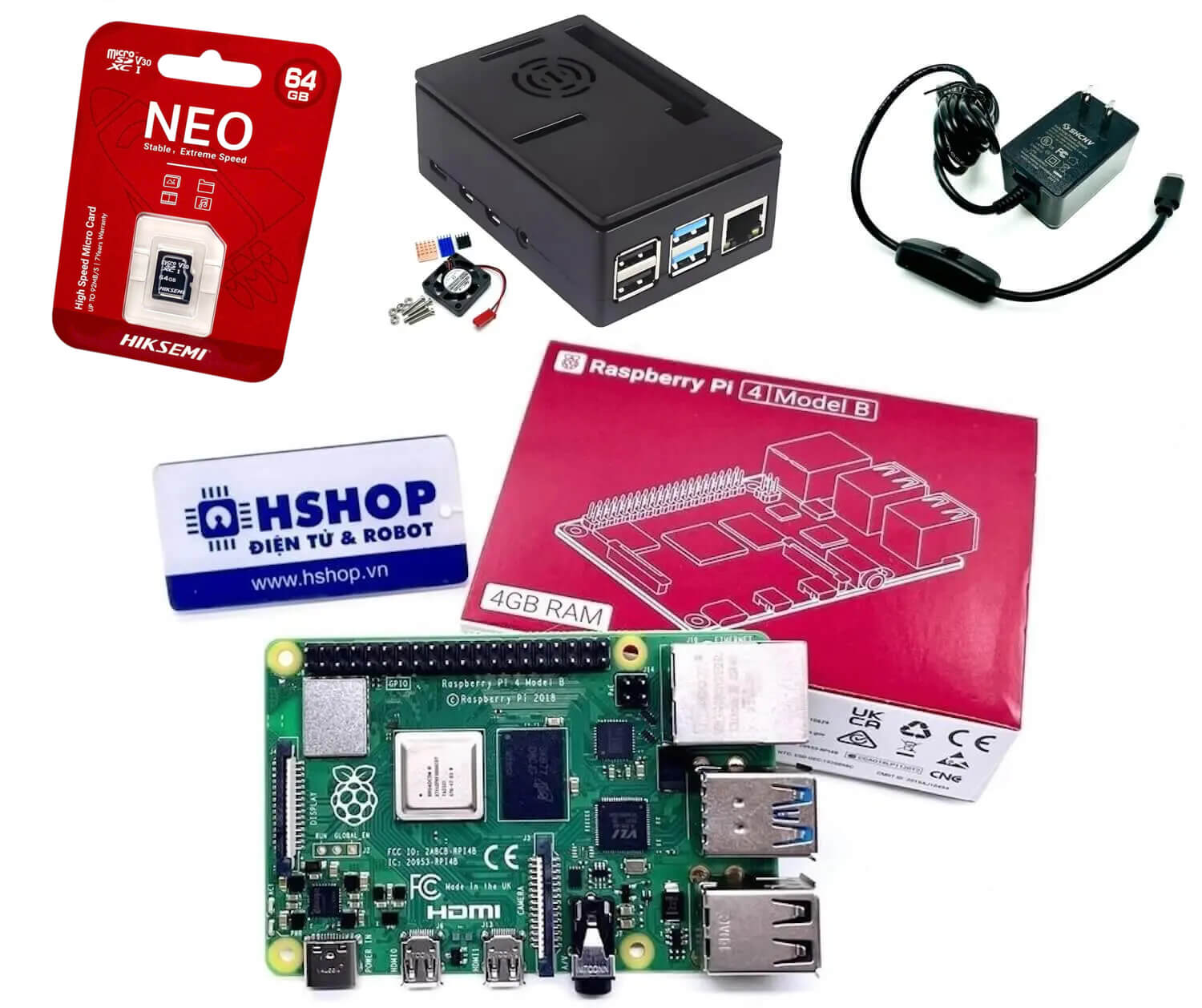 Combo Raspberry Pi 4 Model B Basic Kit