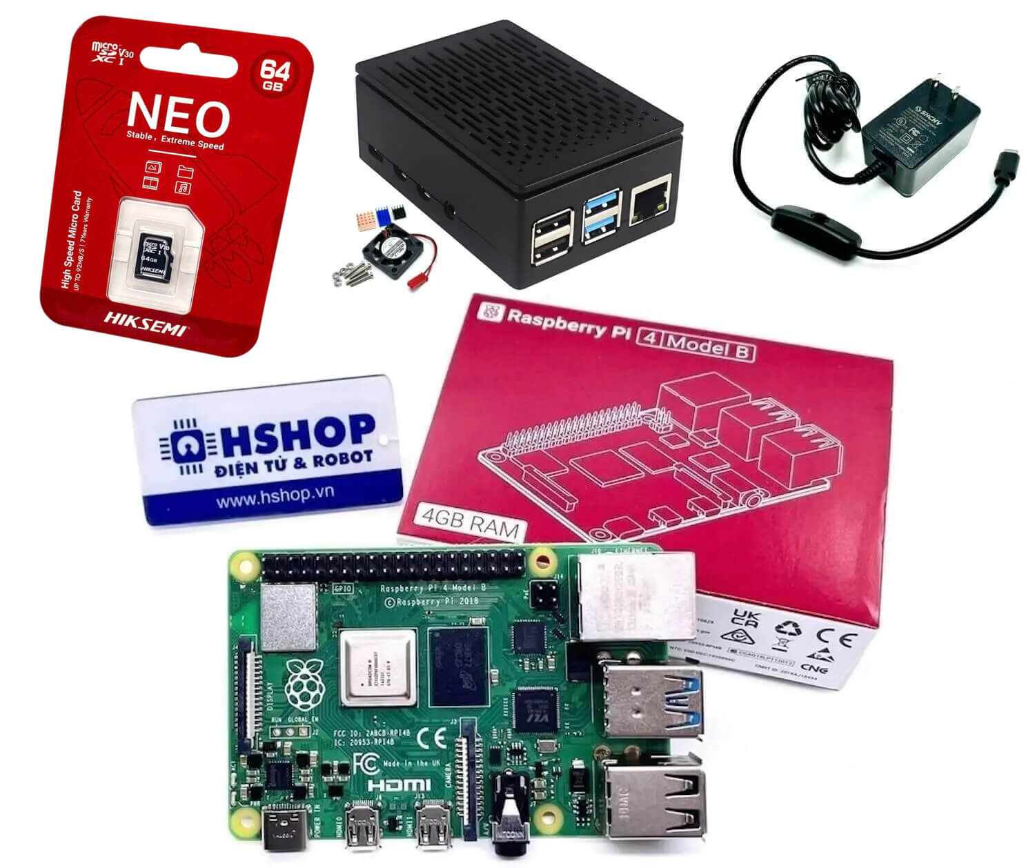 Combo Raspberry Pi 4 Model B Basic Kit