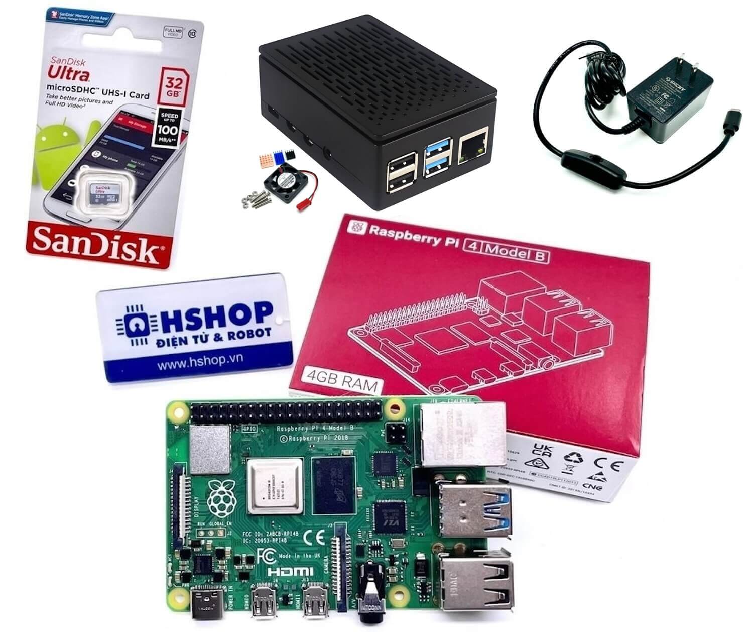Combo Raspberry Pi 4 Model B Basic Kit