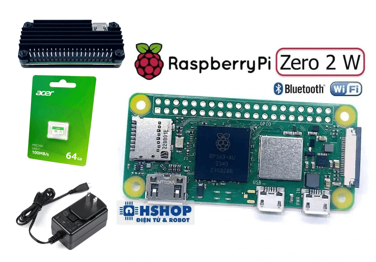 Combo Raspberry Pi Zero 2 W Basic Kit