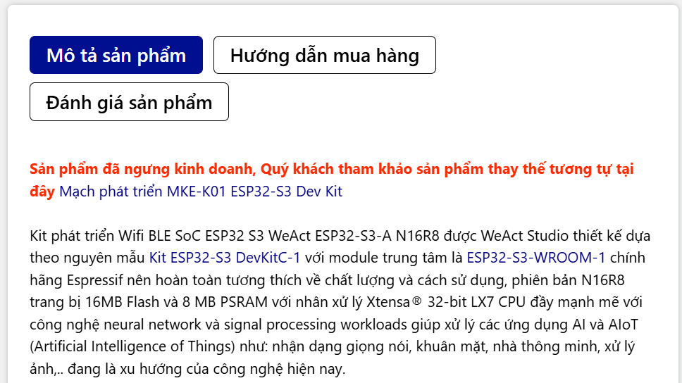 Kit phát triển Wifi BLE SoC ESP32 S3 WeAct ESP32-S3-B N16R8