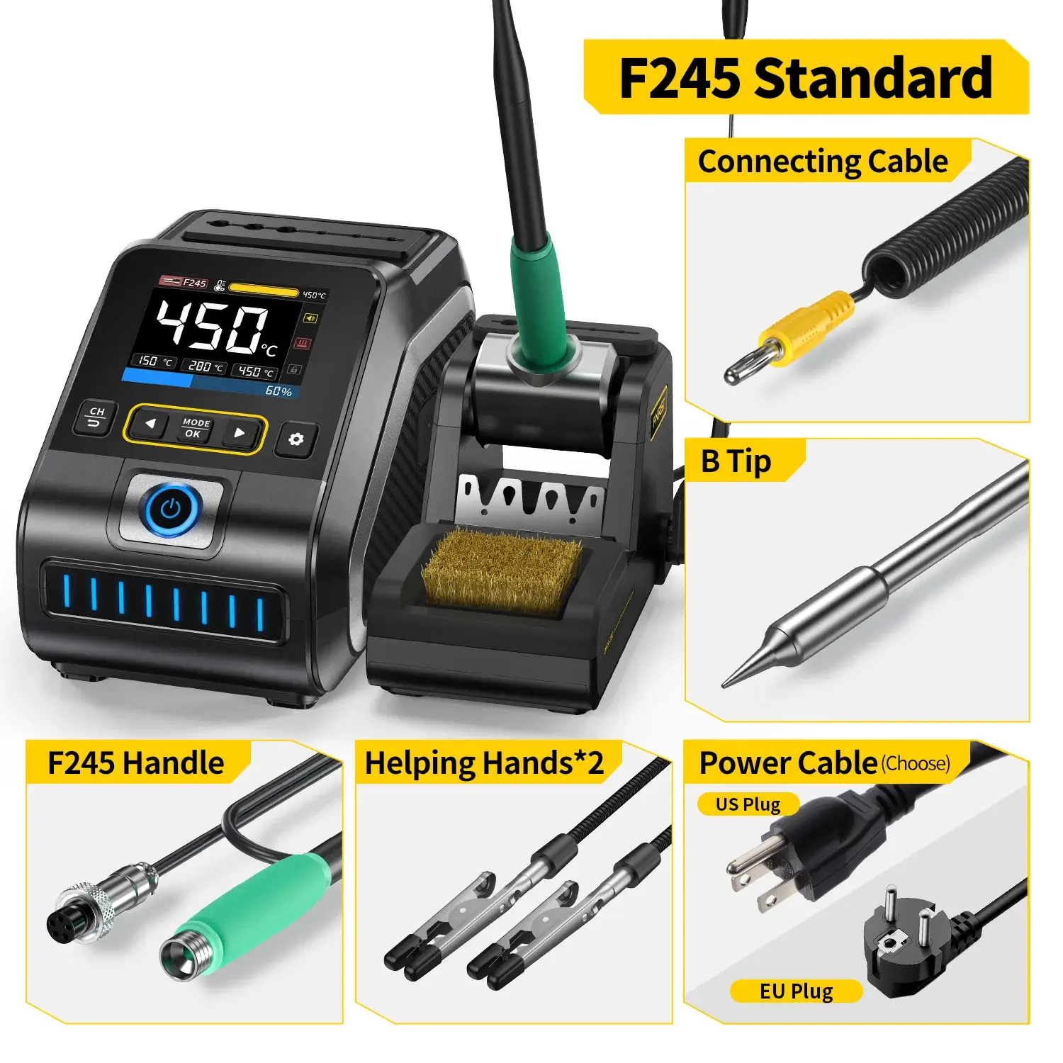 Trạm hàn FNIRSI® DWS-200 F245 200W High Power Smart Soldering Station