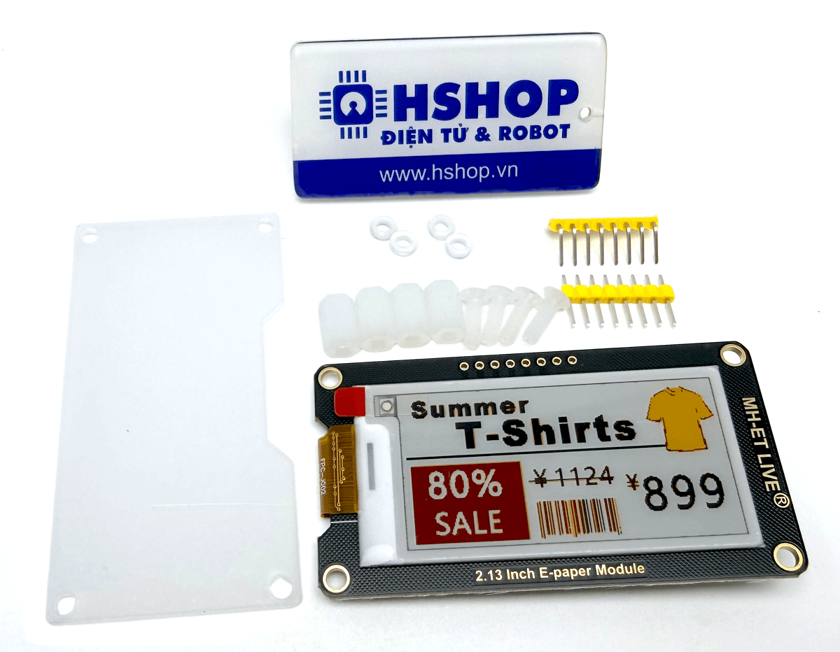 Màn hình 2.13 Inch Eink E-Paper Screen 4-Color RYBW SPI Interface