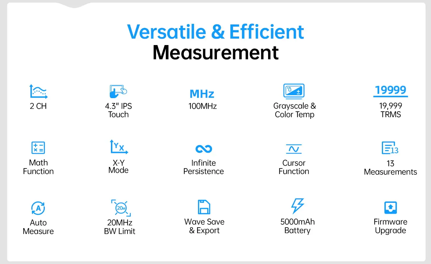 Máy đo hiện sóng FNIRSI® 2D15P 3-in-1 Benchtop 2CH 100MHz Phosphor Oscilloscope Multimeter