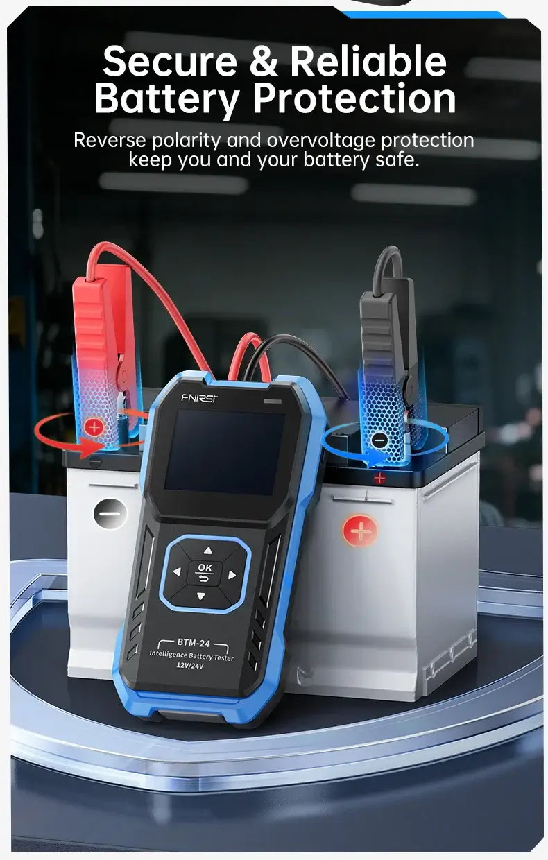 Máy kiểm tra ắc quy ô tô FNIRSI® BTM-24 2000A CCA Multi-Function 12V/24V Car Battery Tester