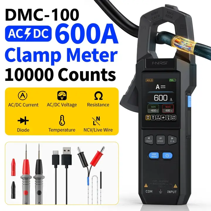 Máy đo Ampe Kìm FNIRSI® DMC-100 DC AC Current Voltage Clamp Meter