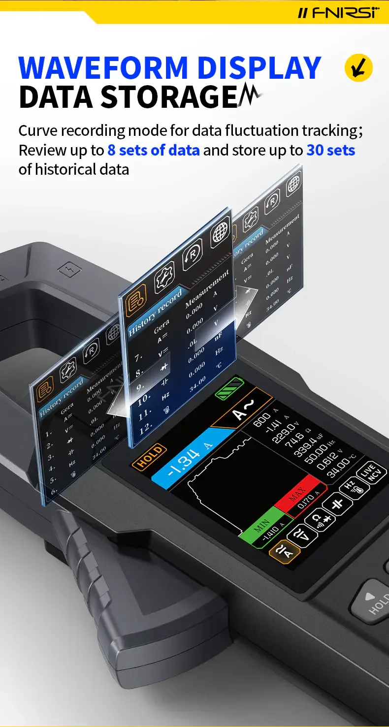 Máy đo Ampe Kìm FNIRSI® DMC-100 DC AC Current Voltage Clamp Meter