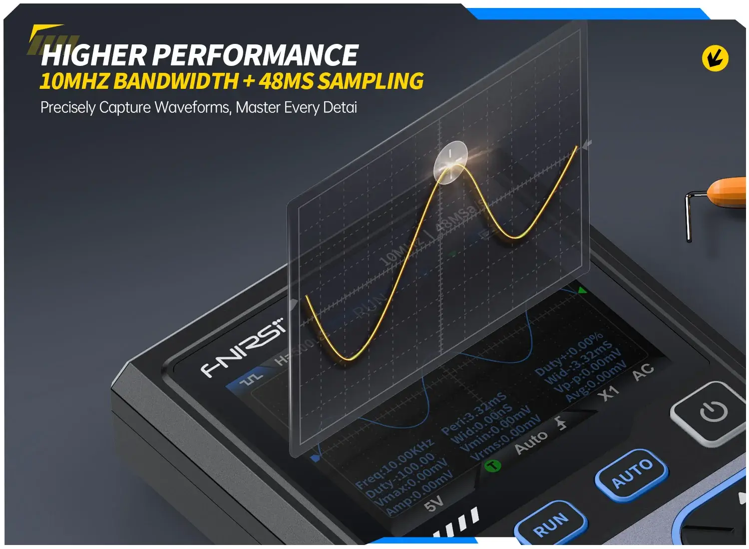 Máy đo hiện sóng FNIRSI® DSO-TC4 3-IN-1 Digital Oscilloscope + Transistor Tester + Signal Generator