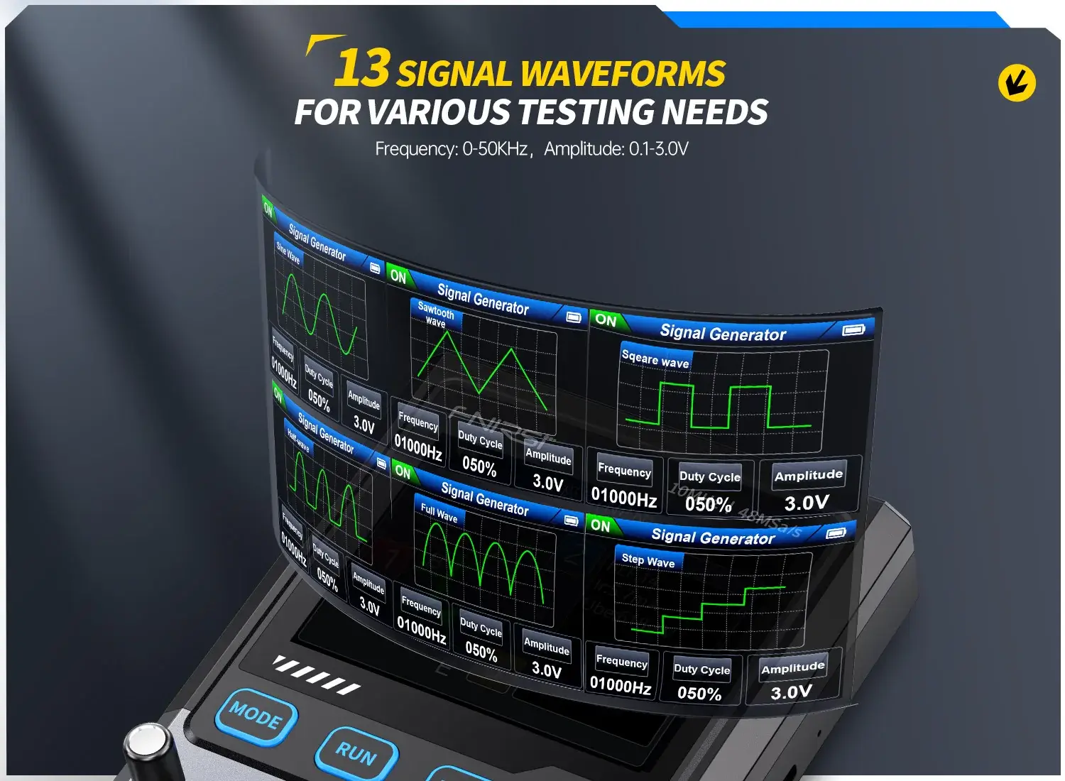 Máy đo hiện sóng FNIRSI® DSO-TC4 3-IN-1 Digital Oscilloscope + Transistor Tester + Signal Generator