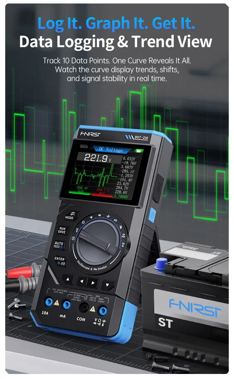 Máy đo hiện sóng FNIRSI® DST-210 Handheld 3-IN-1 Multimeter Oscilloscope Signal Generator