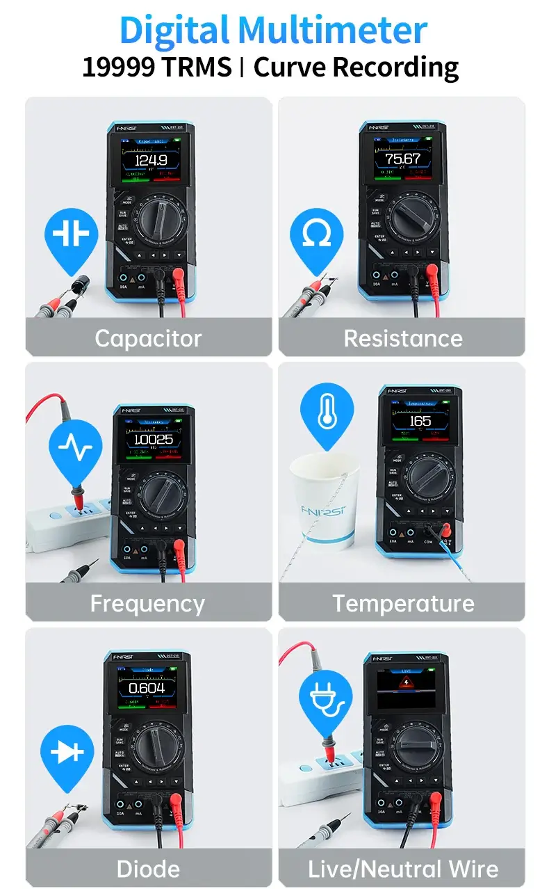Máy đo hiện sóng FNIRSI® DST-201 Handheld 3-IN-1 Multimeter Oscilloscope Signal Generator