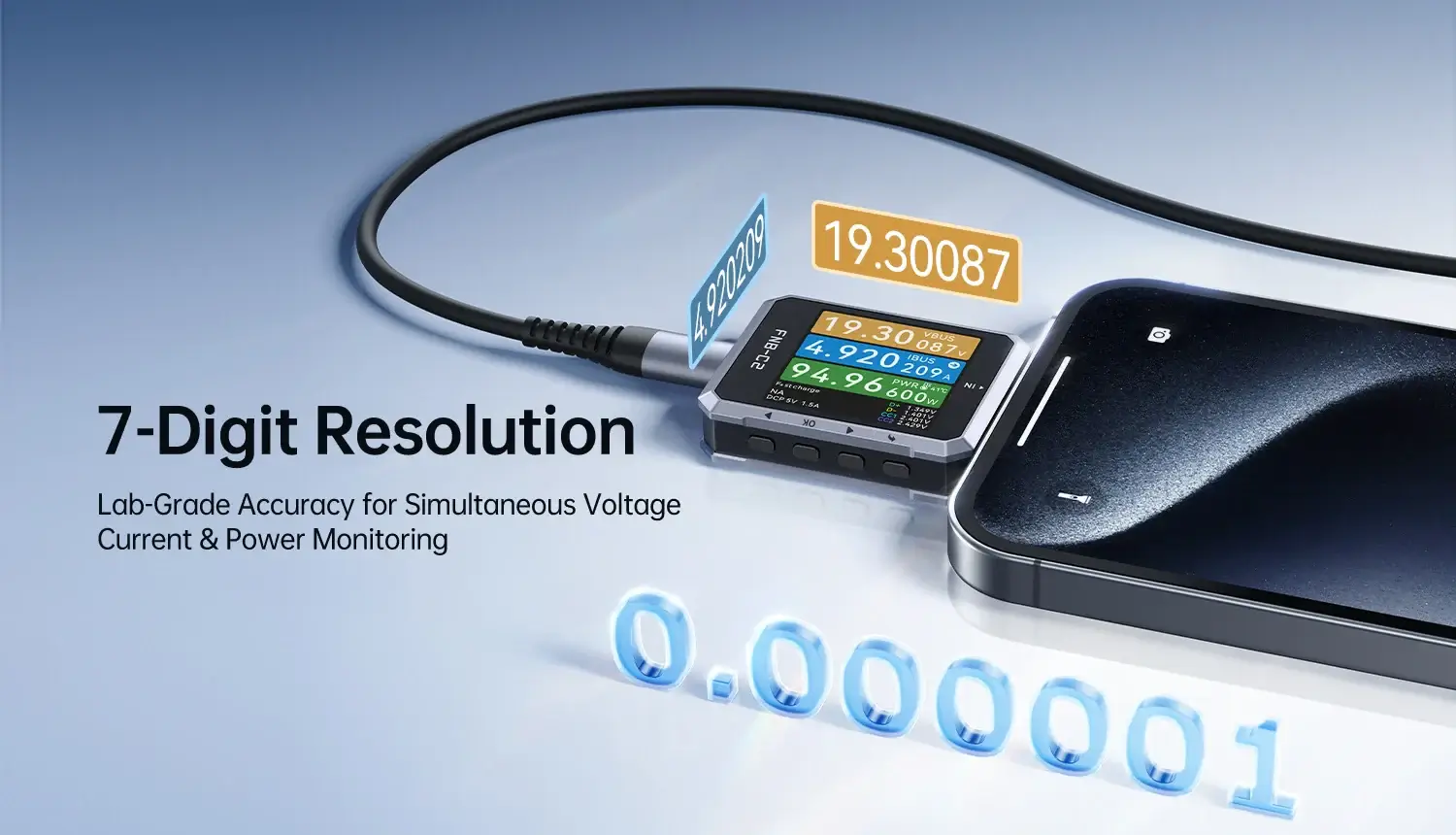 Đo dòng áp, công suất cổng USB đa năng FNIRSI® FNB-C2 USB PD 3.1 Type-C Fast Charging Tester