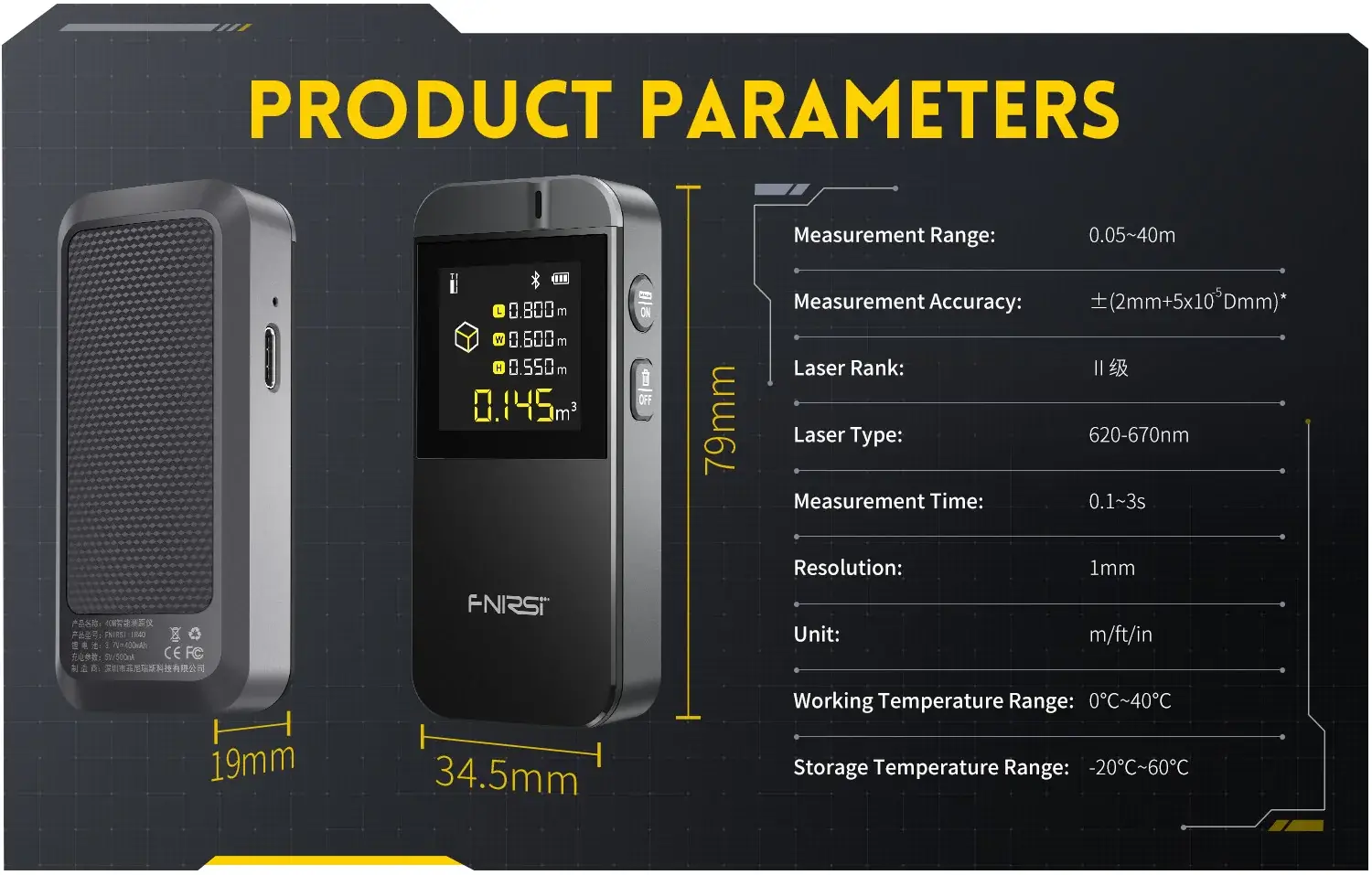 Máy đo khoảng cách FNIRSI® IR40 Smart Laser Rangefinder