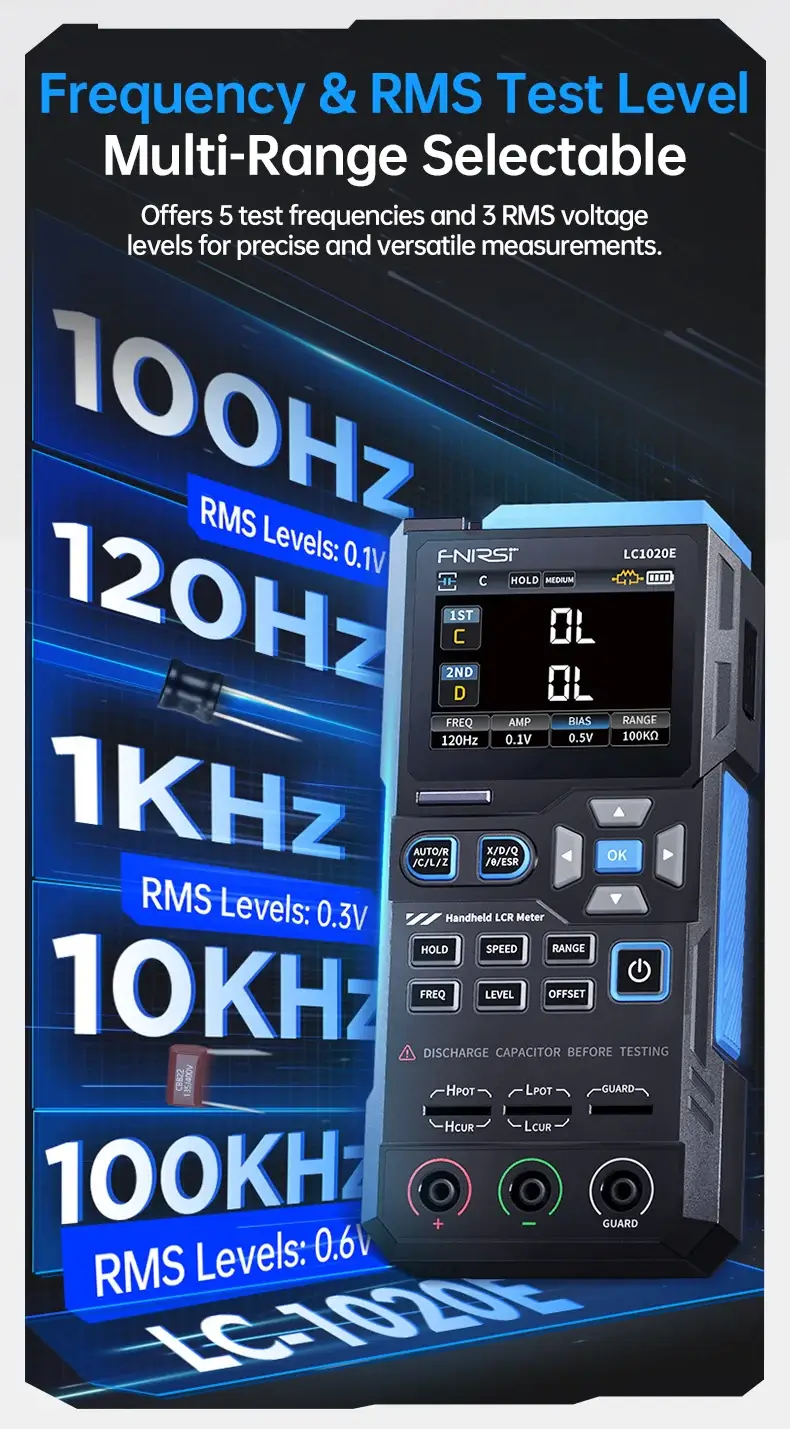 Máy đo linh kiện FNIRSI® LC1020E High Precision Handheld Digital Bridge LCR ESR Tester