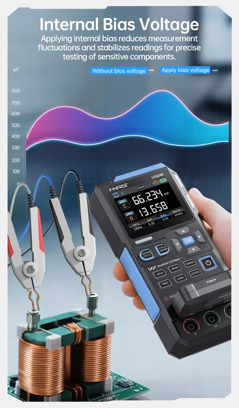 Máy đo linh kiện FNIRSI® LC1020E High Precision Handheld Digital Bridge LCR ESR Tester