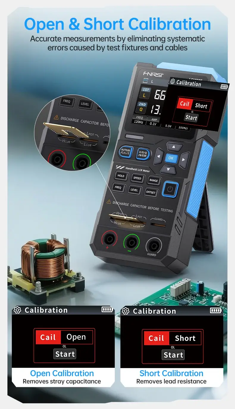 Máy đo linh kiện FNIRSI® LC1020E High Precision Handheld Digital Bridge LCR ESR Tester