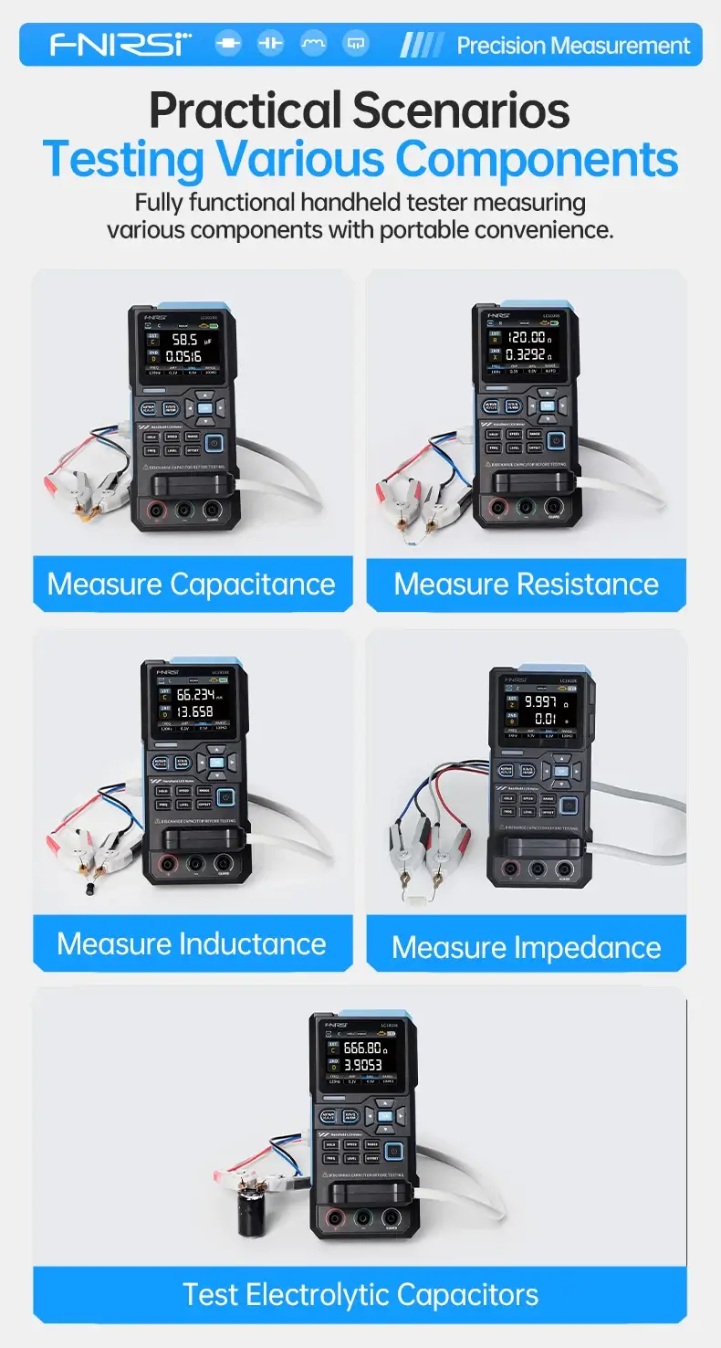 Máy đo linh kiện FNIRSI® LC1020E High Precision Handheld Digital Bridge LCR ESR Tester