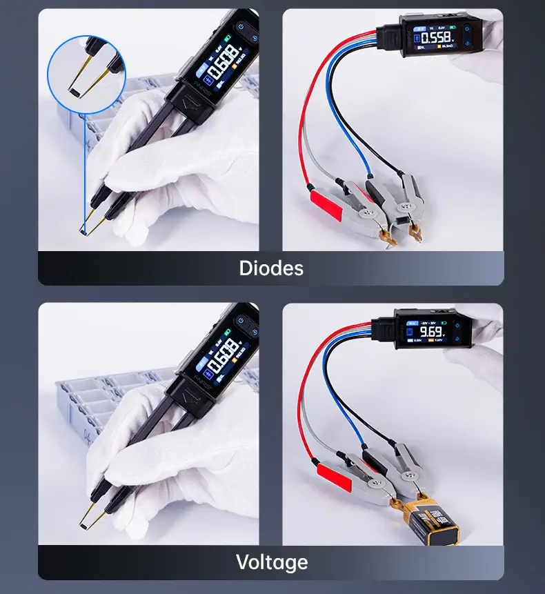 Máy đo linh kiện dán FNIRSI® LCR-ST2 100K LCR ESR Meter 2-in-1 Digital Tweezers Bridge