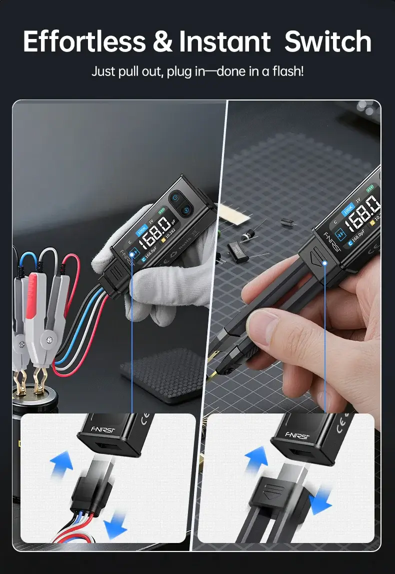 Máy đo linh kiện dán FNIRSI® LCR-ST2 100K LCR ESR Meter 2-in-1 Digital Tweezers Bridge