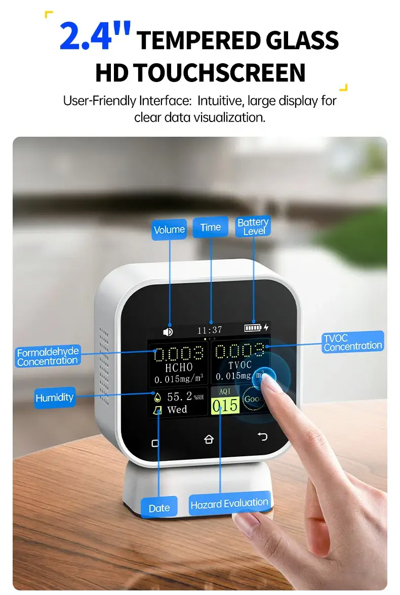 Máy đo chất lượng không khí FNIRSI® SFD-02 4-IN-1 Indoor Air Quality Monitor Touchscreen