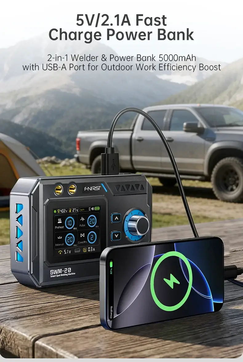 Máy hàn điểm mini cầm tay FNIRSI® SWM-20 1200A Dual-Pulse 2-in-1 Portable Battery Spot Welder