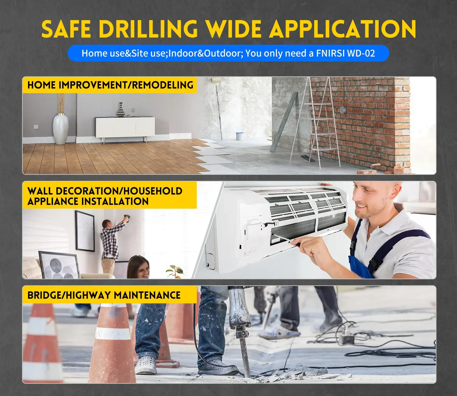 Máy dò quét âm tường FNIRSI® WD-02 Wall Detector Scanner