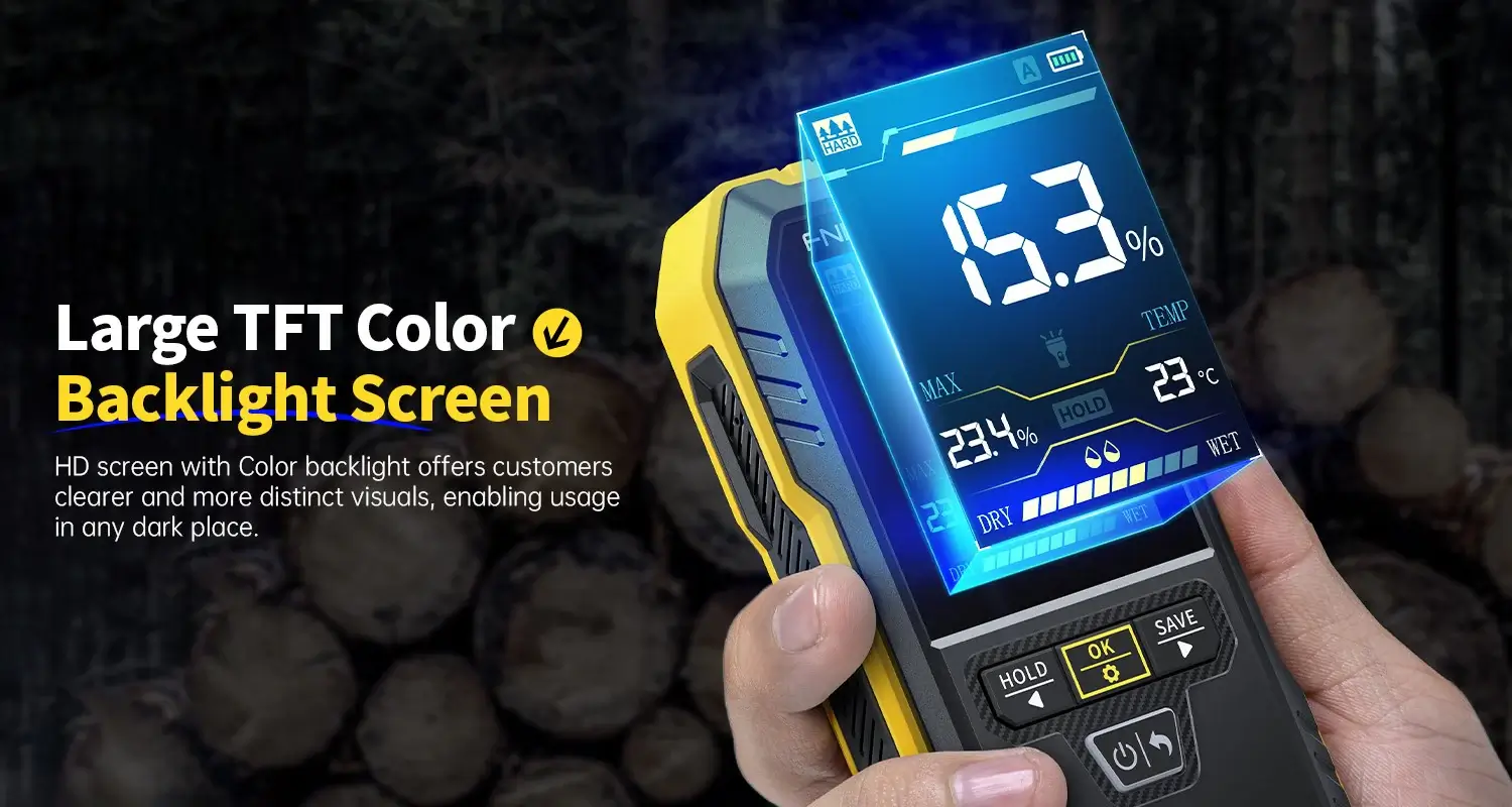 Máy đo độ ẩm gỗ FNIRSI® WMT-10 Non-Contact Inductive Wood & Wall Moisture Meter