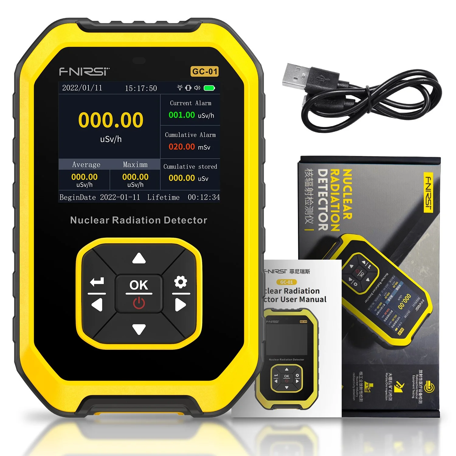 Máy đo bức xạ FNIRSI® GC-01 Nuclear Radiation Detector