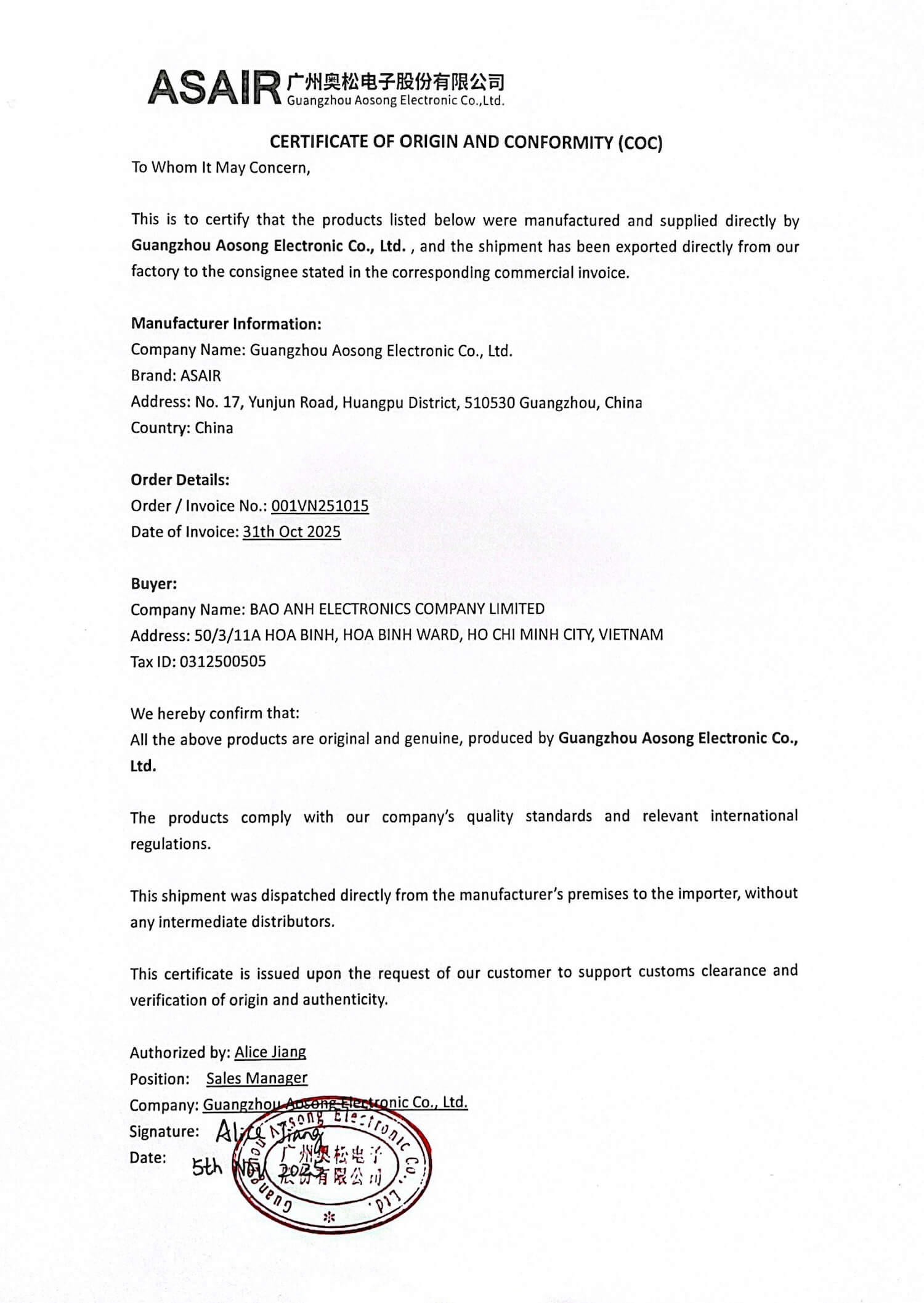 Cảm biến độ ẩm, nhiệt độ I2C AHT20-F Temperature Humidity Sensor chính hãng ASAIR