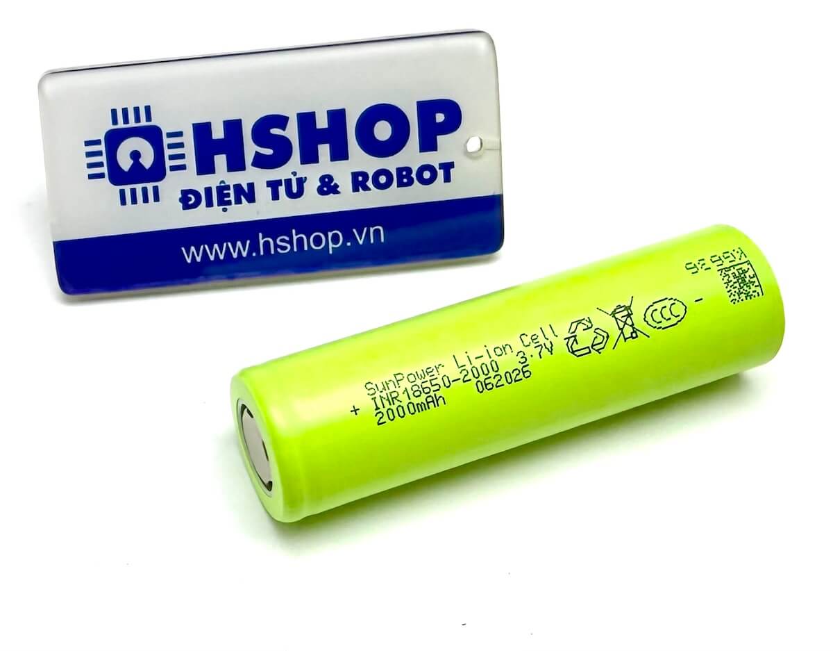 Pin Sạc 18650 Li-Ion Rechargeable Battery 3.7V 2000mAh 10C Sunpower