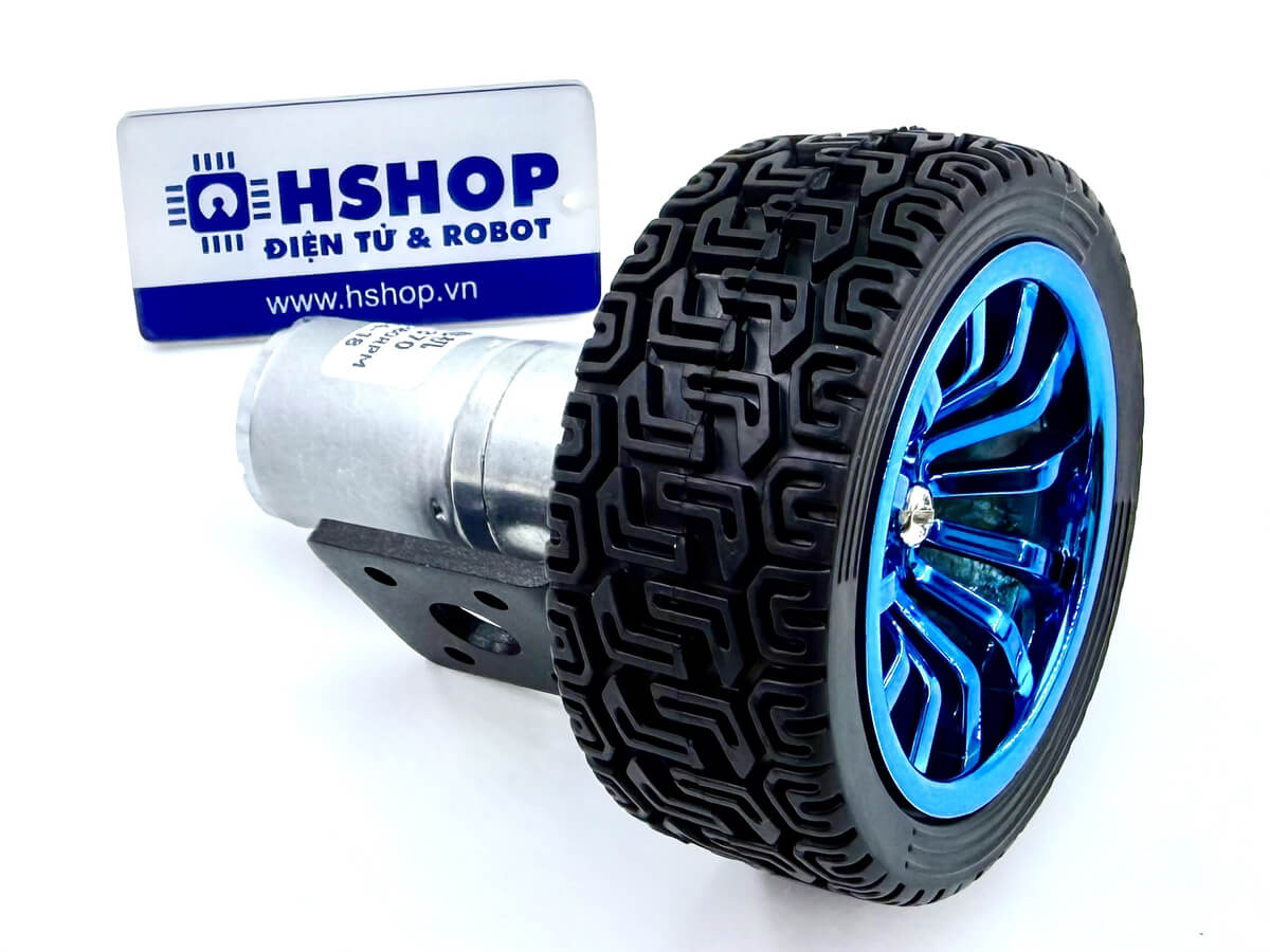 Bộ động Cơ DC giảm tốc GA25-370 kèm gá bắt và bánh xe