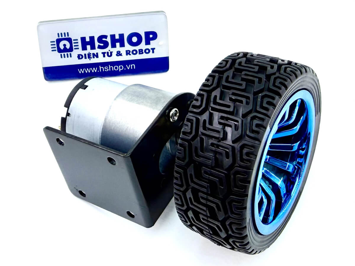 Bộ động Cơ DC giảm tốc GB37-520 kèm gá bắt và bánh xe