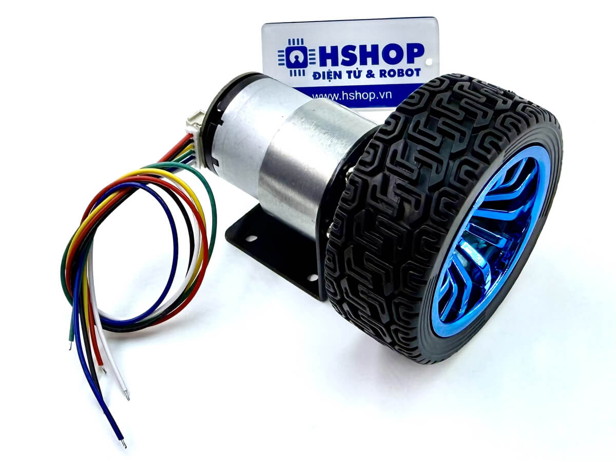 Bộ động cơ GB37-520 DC Servo kèm gá bắt và bánh xe