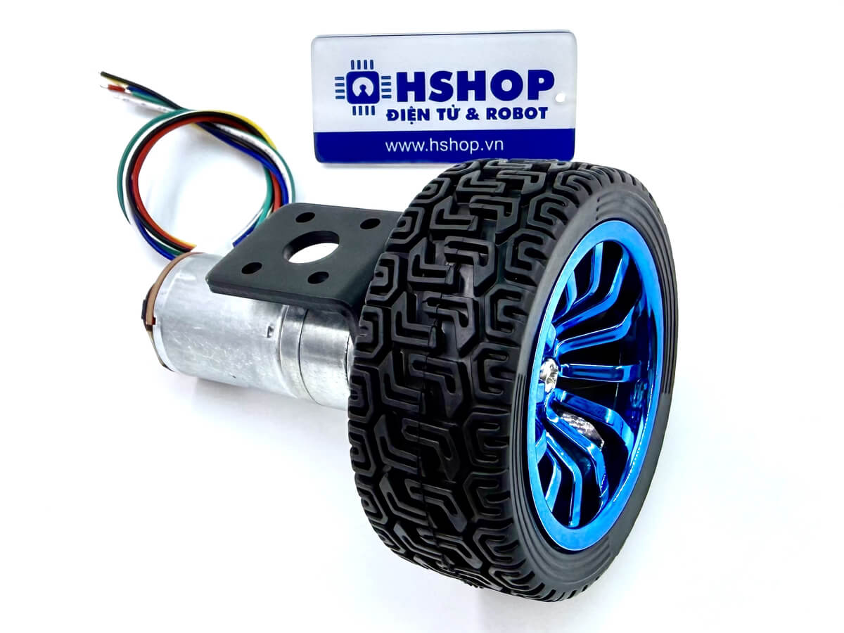 Bộ động cơ GA25-370 DC Servo kèm gá bắt và bánh xe
