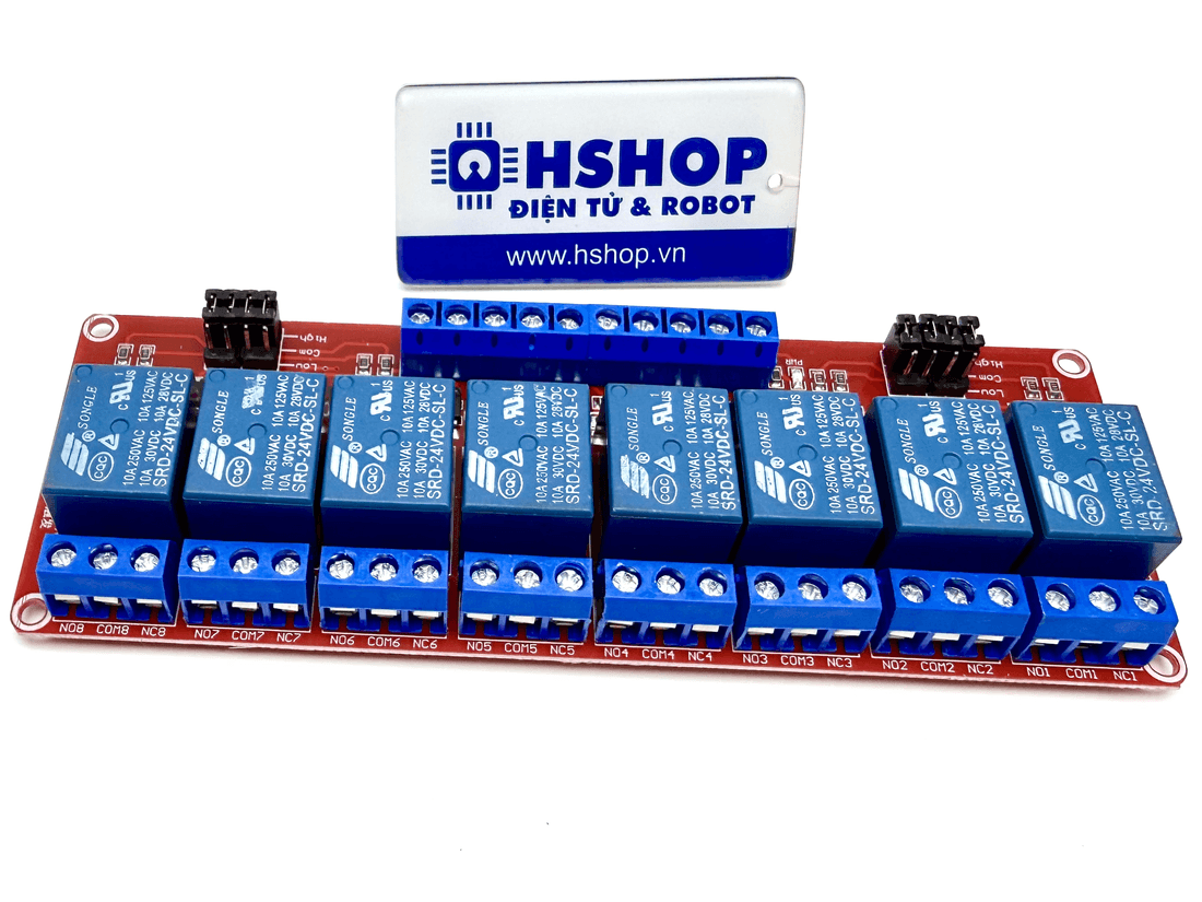 Mạch 8 Relay Opto cách ly chọn mức kích H/L 5V/12V/24VDC