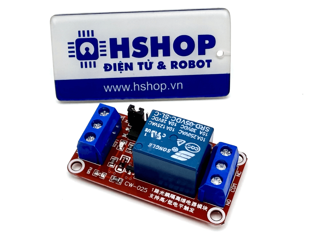 Mạch 1 Relay Opto chọn mức kích High/Low (5/12/24VDC)