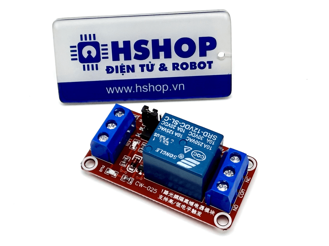 Mạch 1 Relay Opto chọn mức kích High/Low (5/12/24VDC)