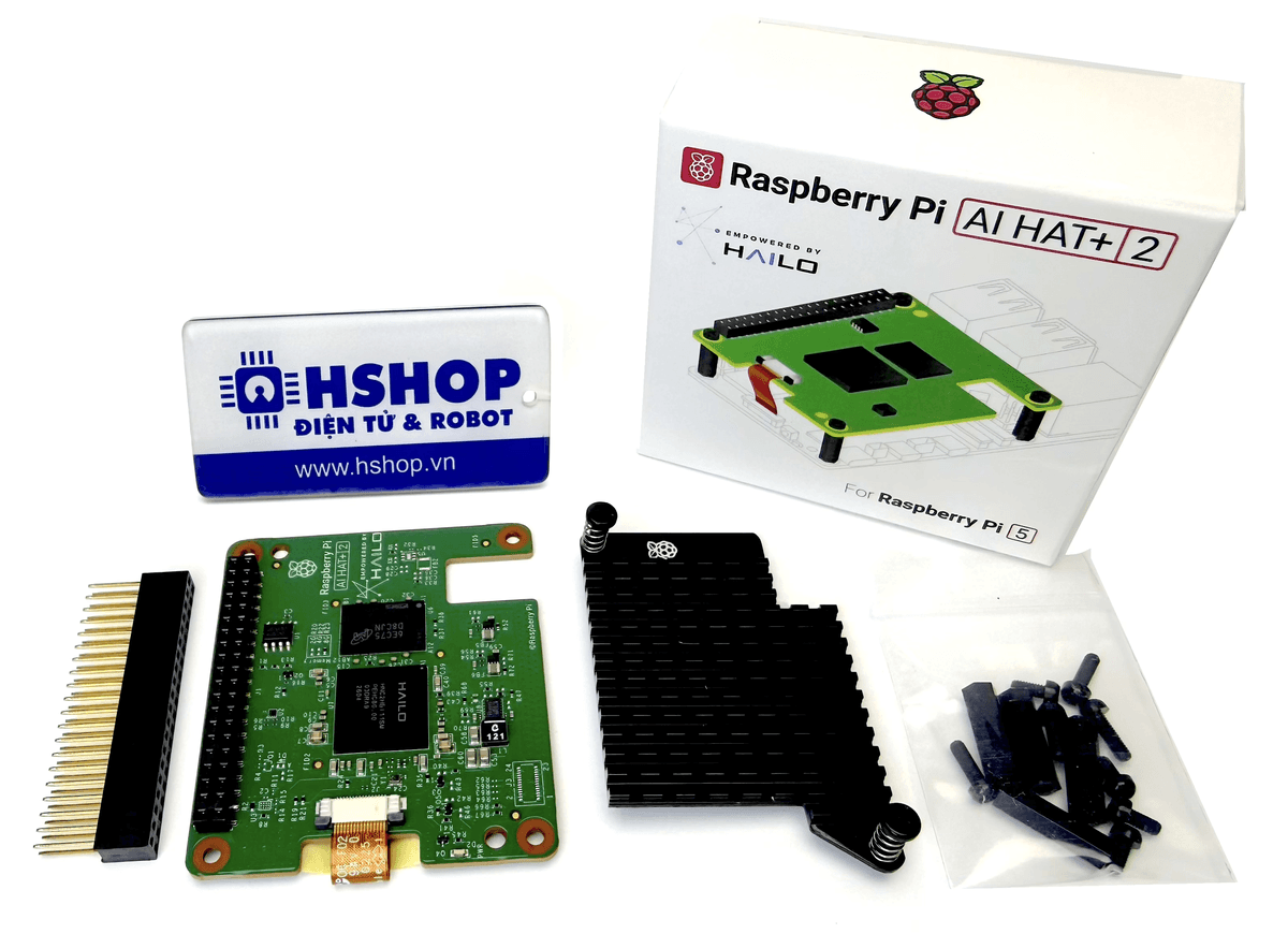Raspberry Pi AI HAT+ 2, Hailo-10H 40 TOPS (INT4), 8GB RAM